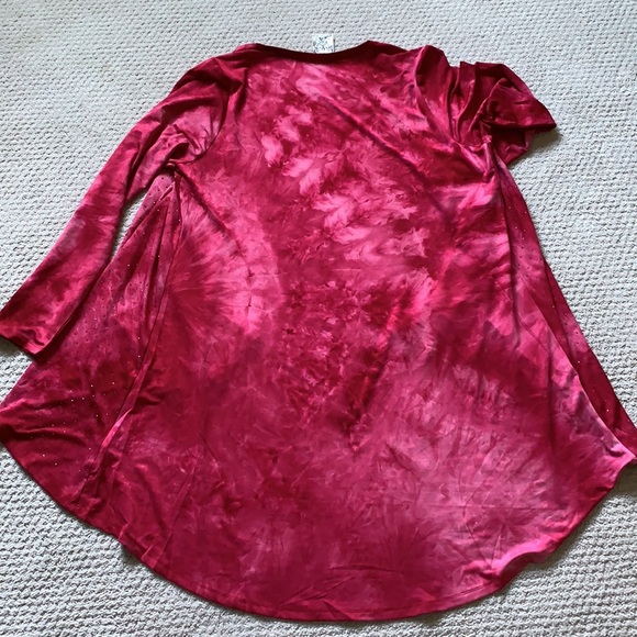 NEW Vocal dark pink tie dye studded cardigan 1X - Picture 13 of 16